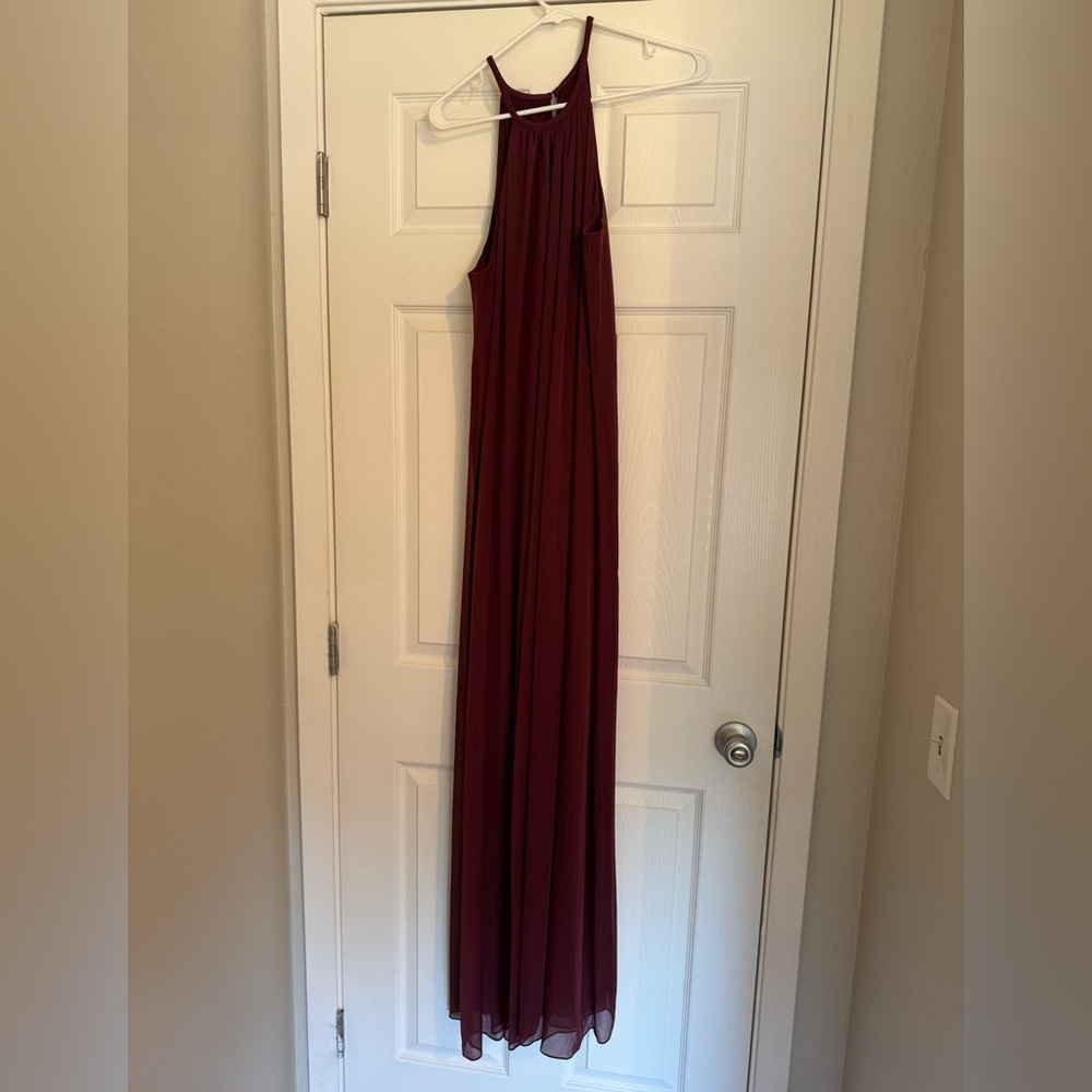 David's Bridal Wine Maxi Dress